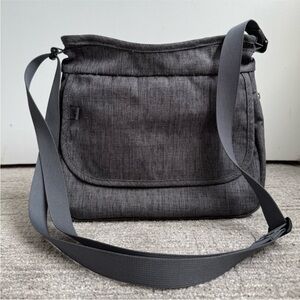 LL Bean Gray Expandable Crossbody Travel Bag
